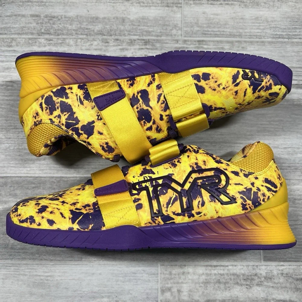 TYR L-1 Lifter Men 10/Women‎ 11.5 Training Powerlifting Shoes Yellow Purple NWOB